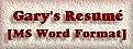 Gary Shumway Resume - MS Word Format